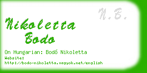 nikoletta bodo business card
